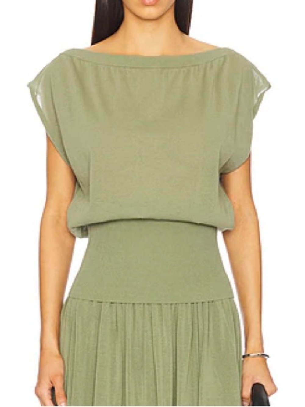 Zimmermann Illuminate Gathered Top in Olive